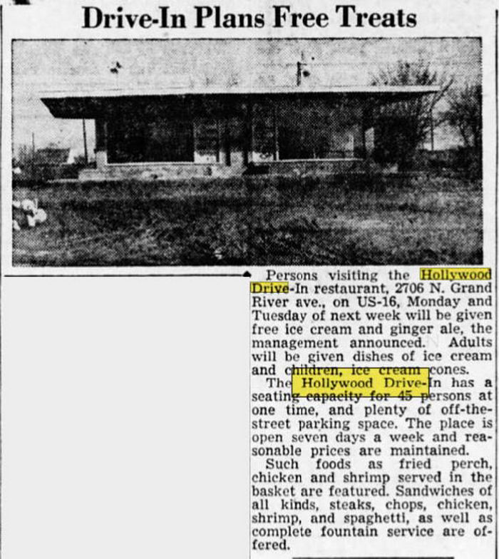 Hollywood Drive-In (Tonys Lounge) - Aug 1952 Article